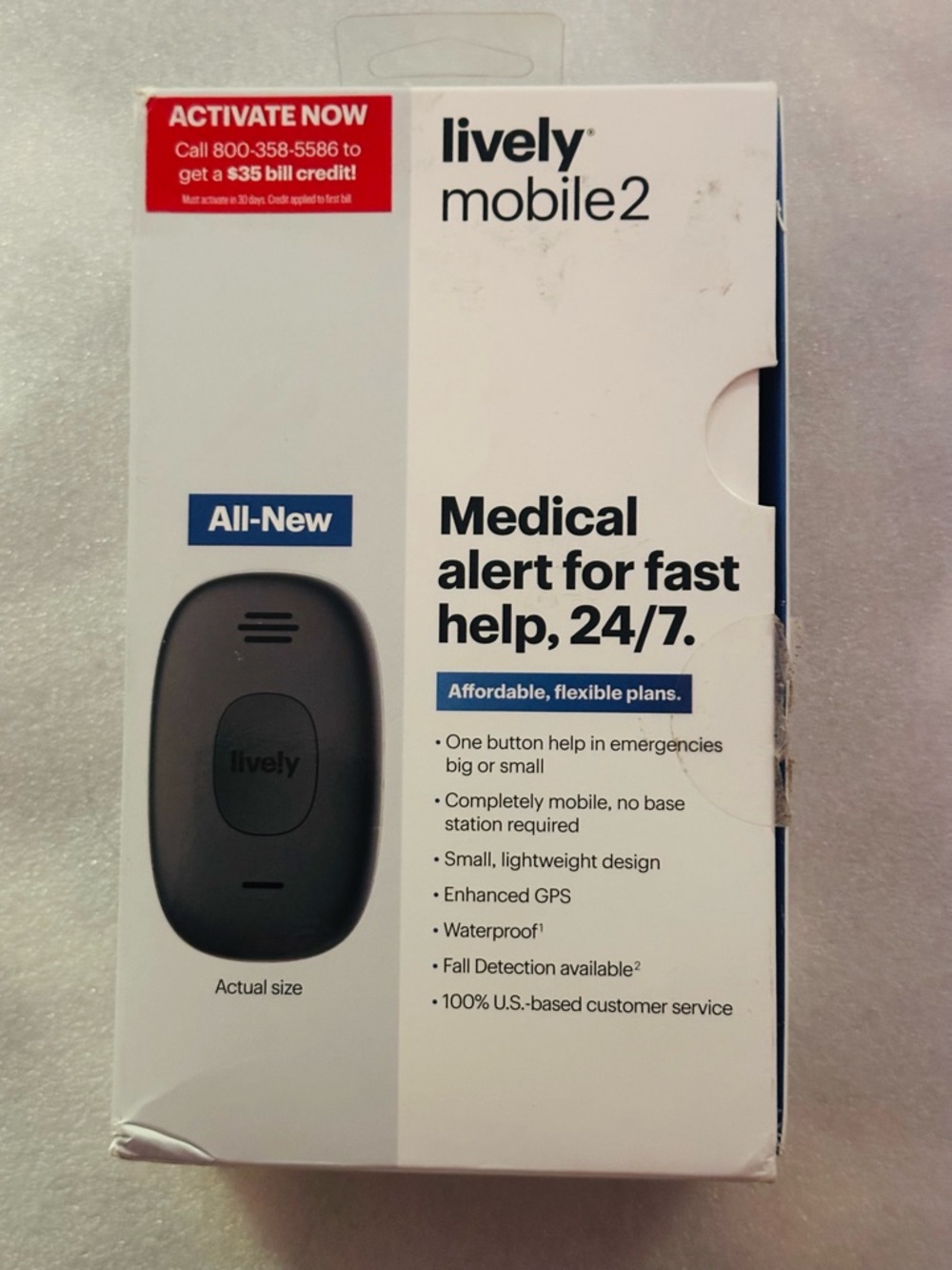 Lively Mobile2 Emergency Alert Device - Black